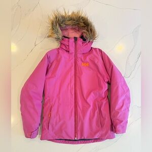 Helly Hansen Fuchsia Jacket with Faux Fur Hood